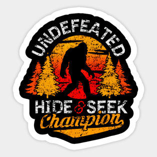 Bigfoot shirt Undefeated Hide & Seek Sasquatch Yeti Gift Sticker